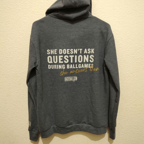 NWT Baseballism Women's Hoodie, dusty blue, size medium - Picture 2 of 6